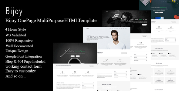 Bijoy Onepage Multipurpose HTML template